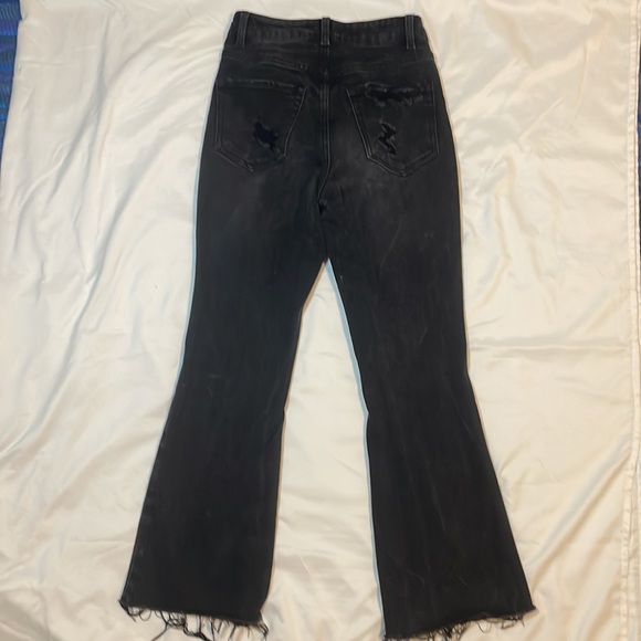 Black high rise flare ripped jeans forever 21 size 27 - Picture 2 of 3